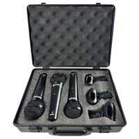 Eikon Vocal Dynamic Black Microphones. 3 piece kit with clips & ABS Case [EDM800KIT]