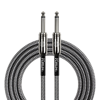 Kirlin IWCC201BK 10ft Black Entry Woven Instrument Cable with Chrome Ends