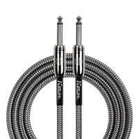 Kirlin IWCC201BK 20ft Black Entry Woven Instrument Cable with Chrome Ends