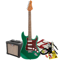 Northstar S-Style Electric Guitar Emerald Green with Aroma 10W Amp & Accessory Pack [NS1-EG-PACK]