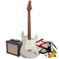 Northstar S-Style Electric Guitar Inca Silver with Aroma 10W Amp & Accessory Pack [NS1-IS-PACK]