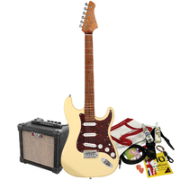 Northstar S-Style Electric Guitar Vintage White with Aroma 10W Amp & Accessory Pack [NS1-VW-PACK]