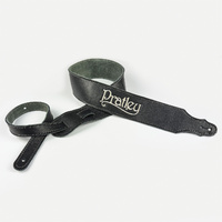 Pratley 2.5" Black Leather Strap with Suede Backing and embroidered logo [PRATSTRAP-BK]