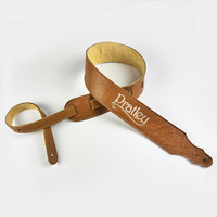 Pratley 2.5" Caramel Leather Strap with Suede Backing and embroidered logo [PRATSTRAP-CA]