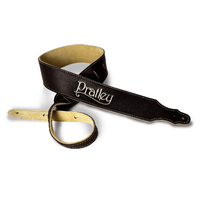 Pratley 2.5" Chocolate Leather Strap with Suede Backing and embroidered logo