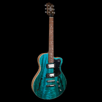 Pratley Electric Semi-Hollow Blue Lagoon Single Cut SD Phat Cat P90 Set